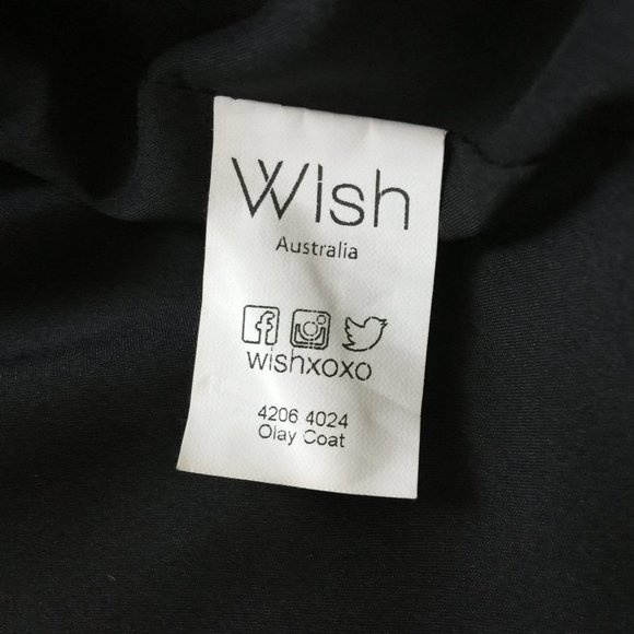 WISH Australian Label Black Olay Jacket Capelet Split Sleeves Size USA 6 AUS 10 - Picture 11 of 12